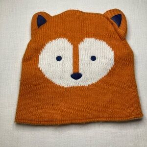 Orange Fox Knit Beanie for Kids